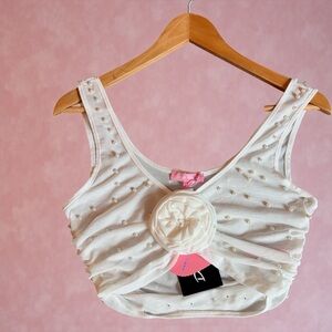 NWT DOLLS KILL SUGAR THRILLZ “BELOVED PEARL” HALTER TOP – SIZE LARGE
